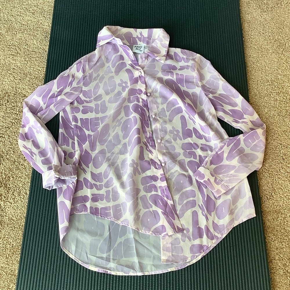 Princess Polly Purple Sheer Blouse